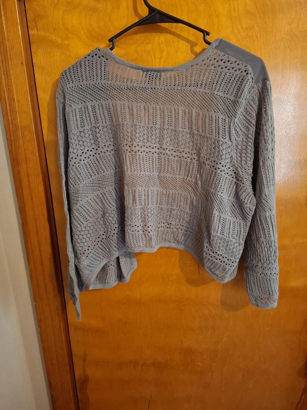 torrid grey openwork knit cardigan